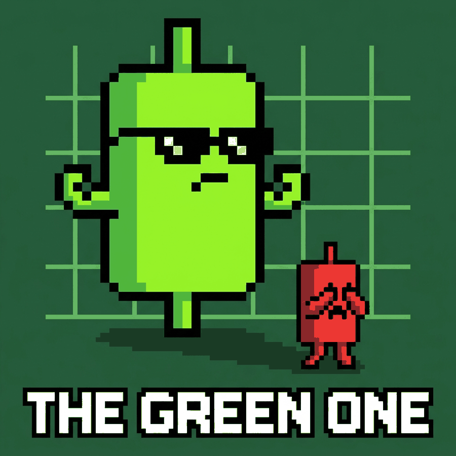 Green candle towers over a red one